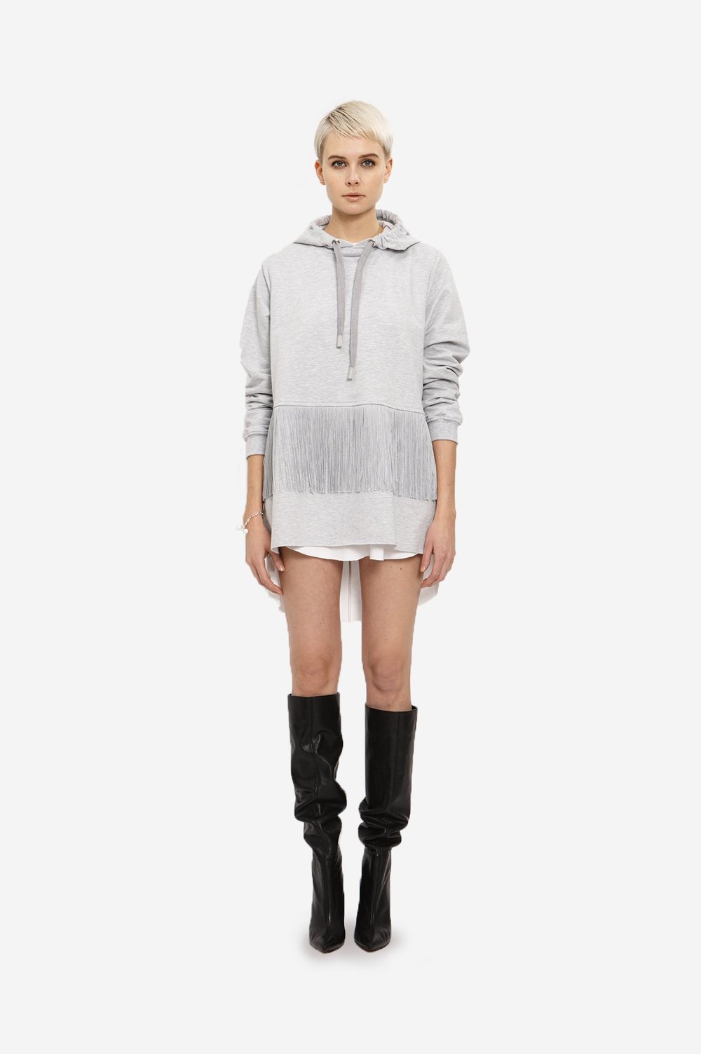 LEEDA Mikina Colourblock Sweatshirt Fringe