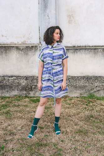 AWACLOTHES Košilové šaty LILA WAVE