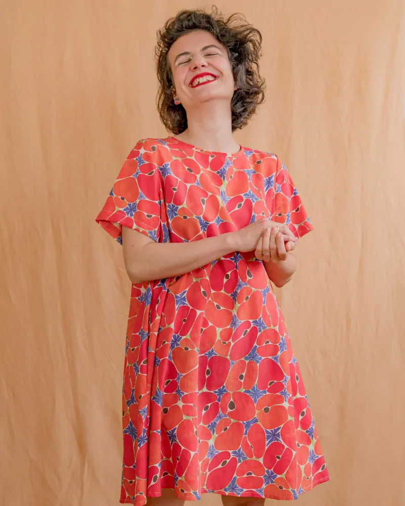 AWACLOTHES Šaty PIROS POPPY