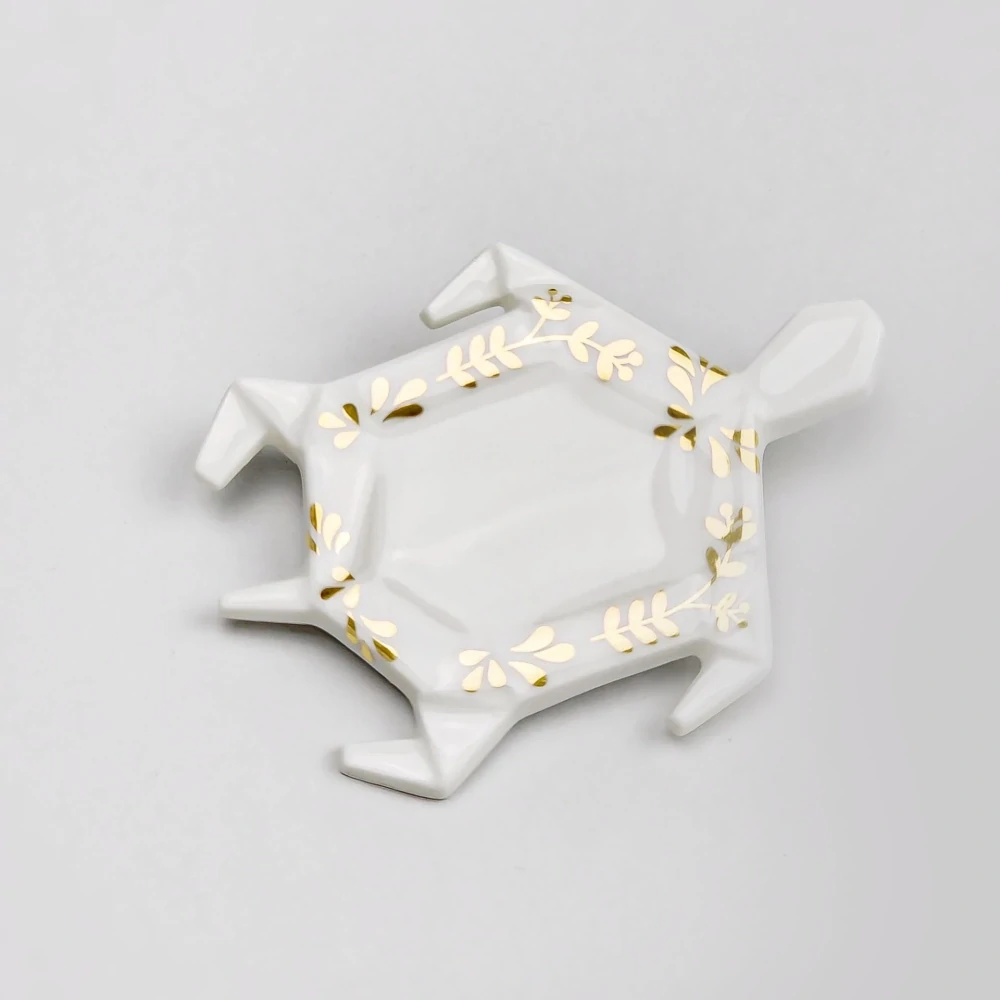 STEHLIK DESIGN Porcelánová brož ŽELVA pozlacená