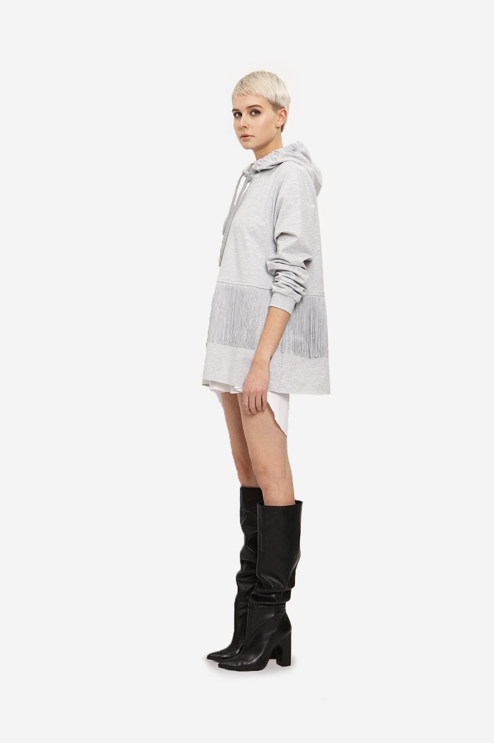 LEEDA Mikina Colourblock Sweatshirt Fringe