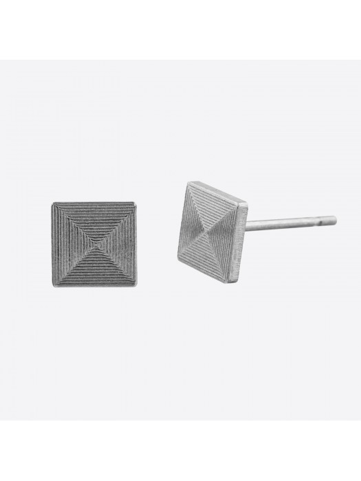 PIC TO GRAMS Náušnice nerez Čtverec gravírované