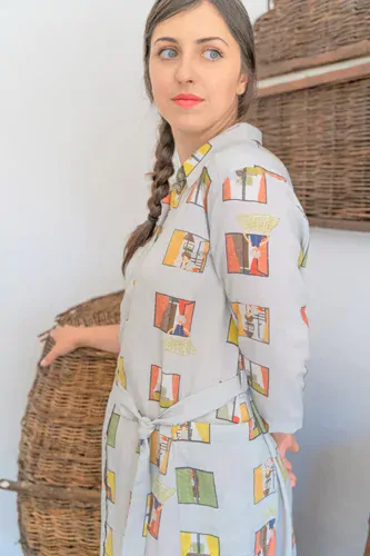 AWACLOTHES Košilové šaty ALINE BLOCK