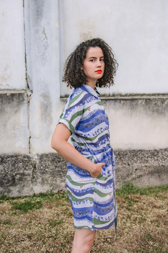 AWACLOTHES Košilové šaty LILA WAVE