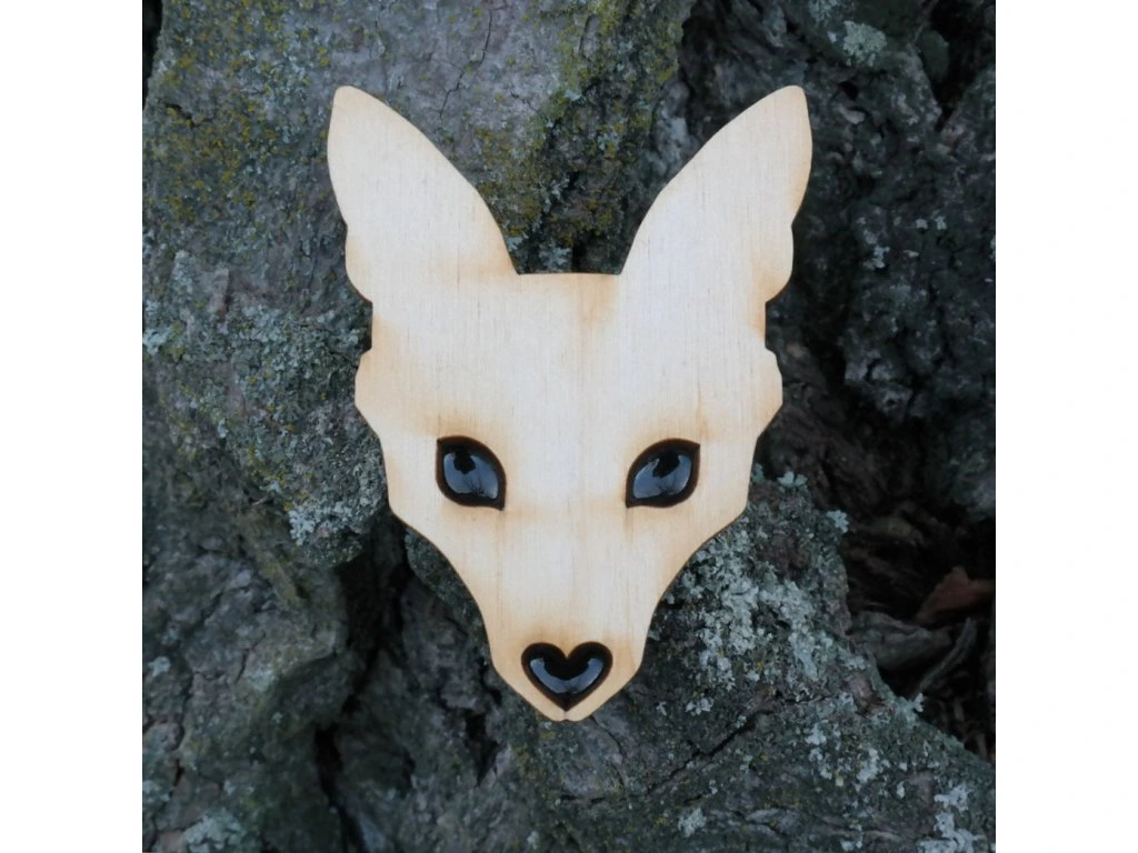 FIFLE Brož dřevěná Liška 