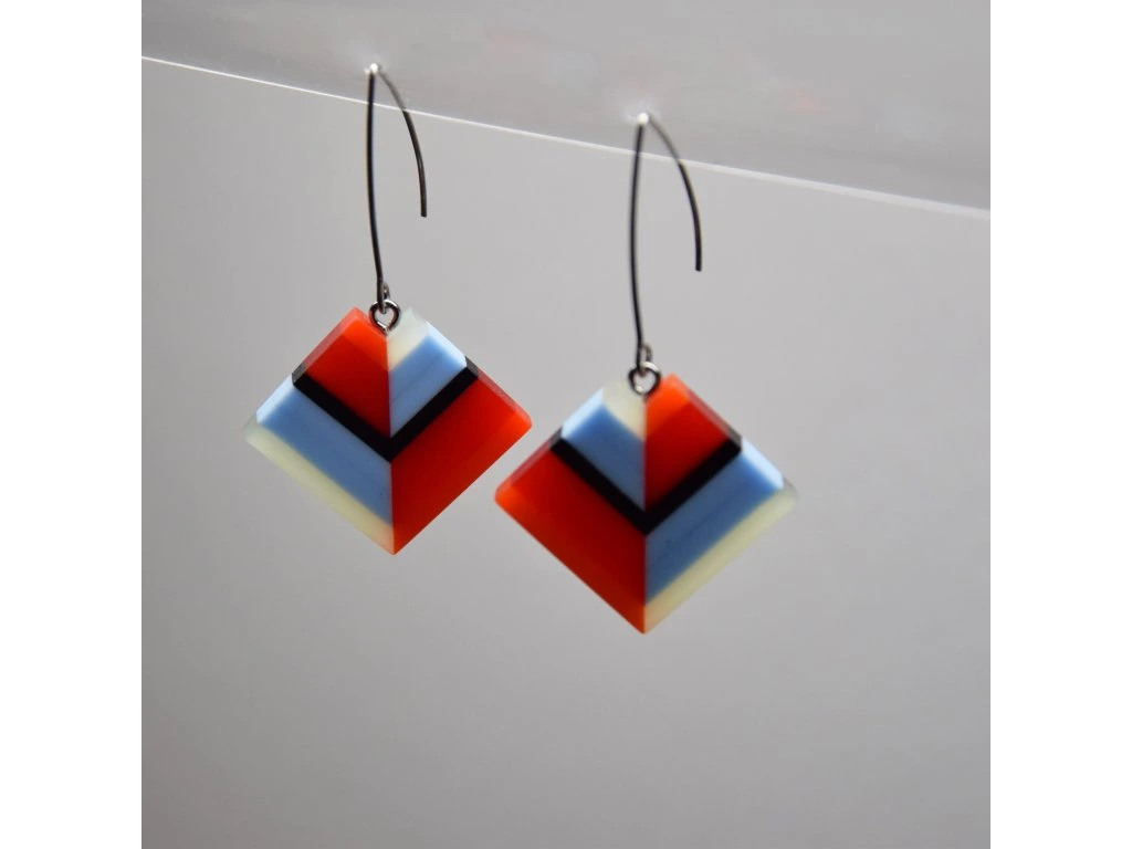 FIFLE Náušnice visací Čtverec