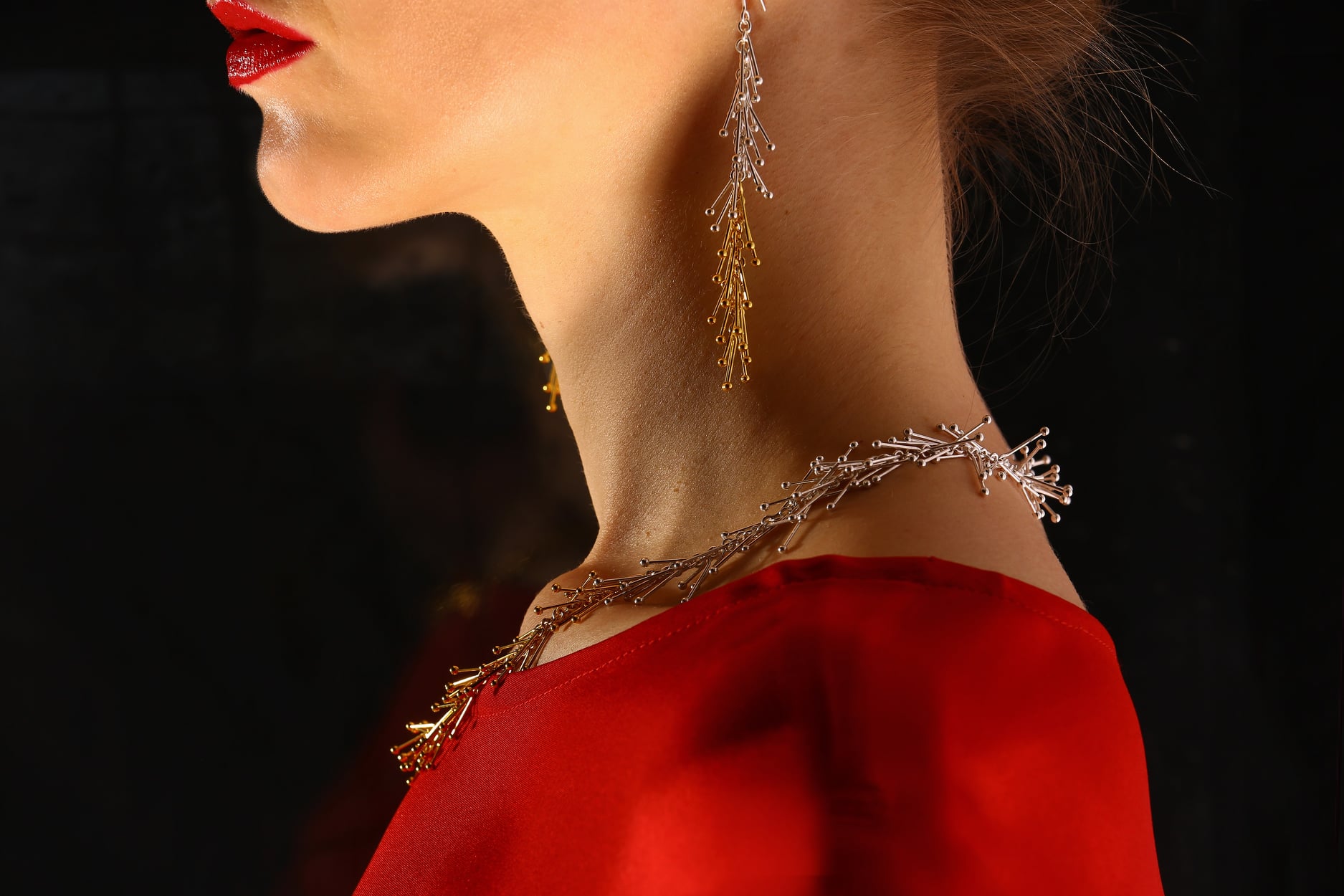 MICHAELA GORCOVÁ Náušnice Rosa pozlacené