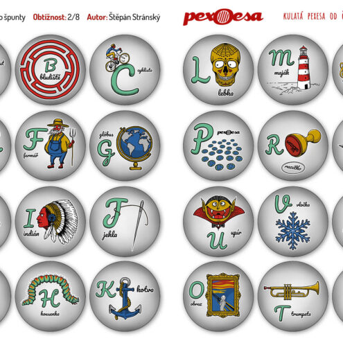 PEXOESA Kulaté Pexeso ABECEDA PRO ŠPUNTY