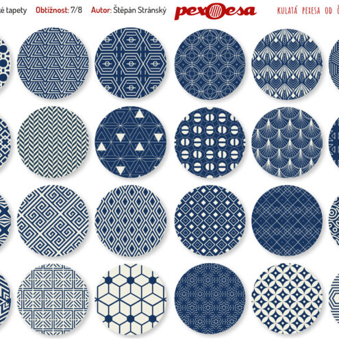 PEXOESA Kulaté Pexeso GEOMETRICKÉ TAPETY