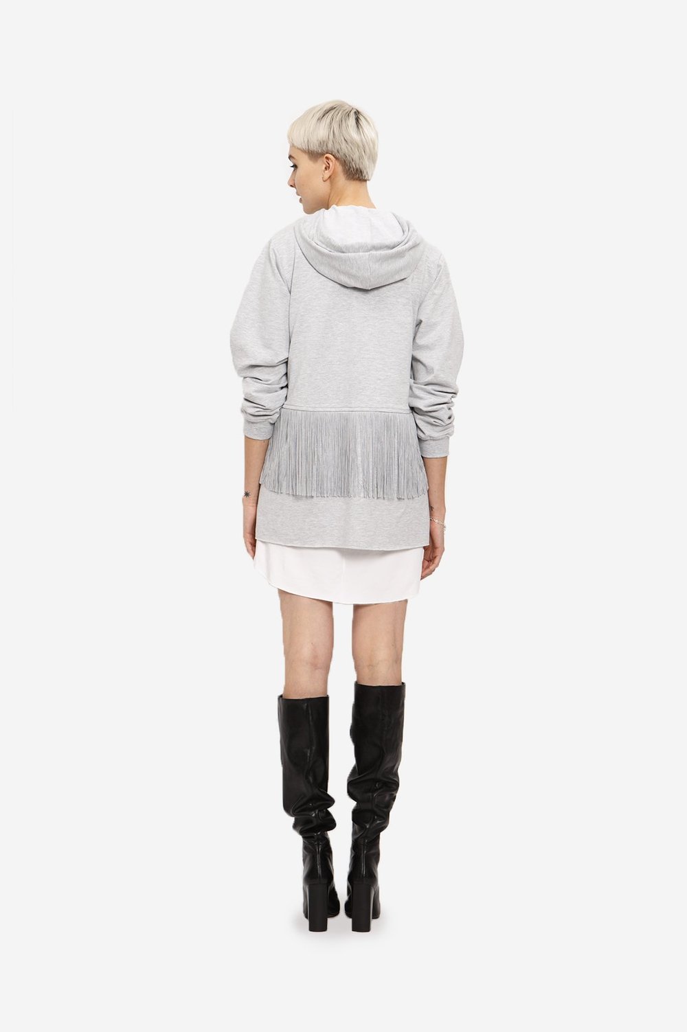 LEEDA Mikina Colourblock Sweatshirt Fringe