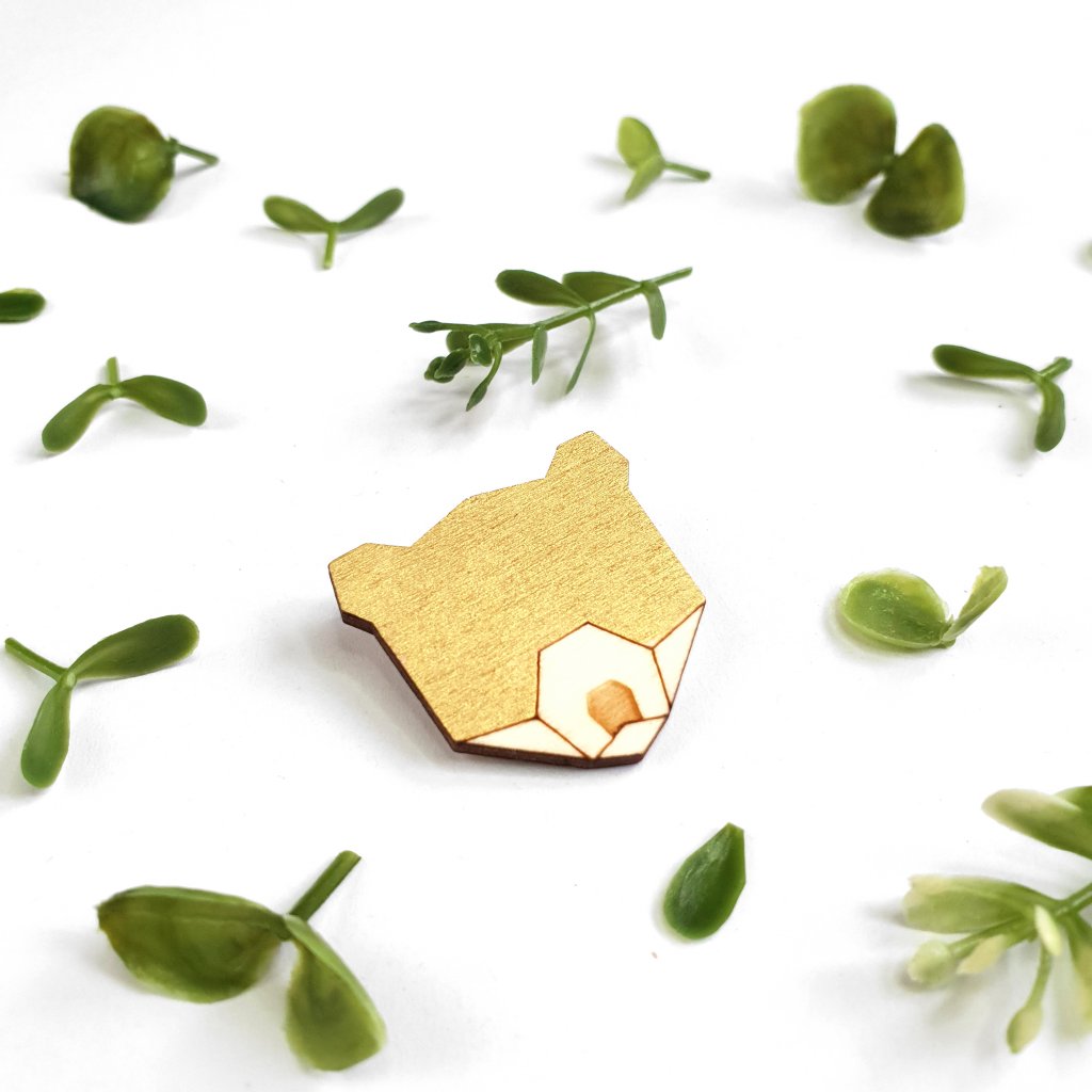 ALIZI.PLAYWOOD Brož Medvěd mini 