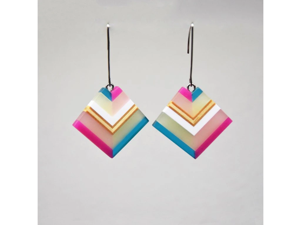 FIFLE Náušnice visací Čtverec