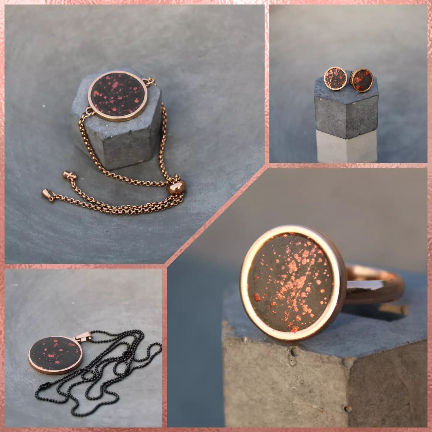 BETONBEADS Náušnice PECKY měděné