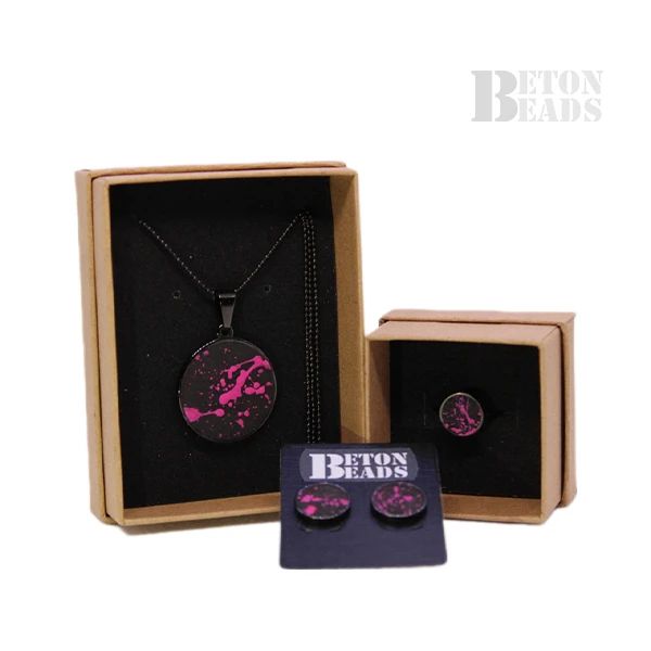 BETONBEADS Náušnice PECKY růžové