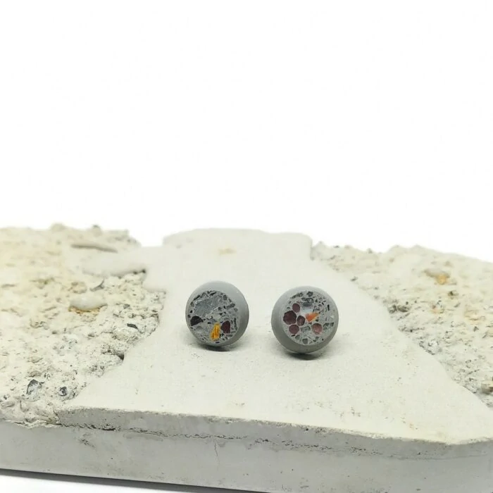 CONCRETNE  Betonové Náušnice PUZETY KOULE
