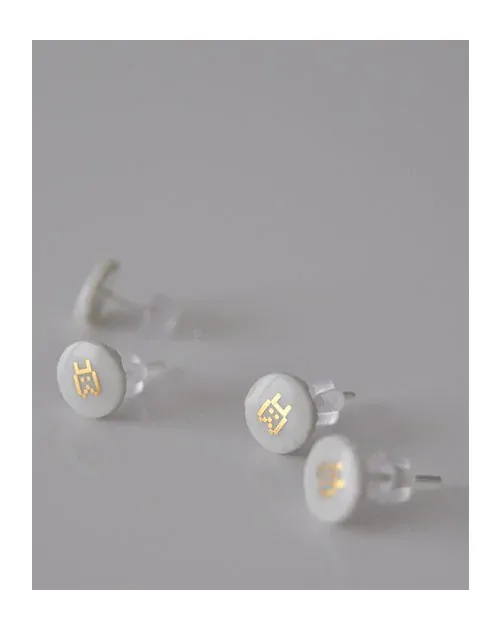 VAN-DE-MI Porcelánové Náušnice POZLACENÉ