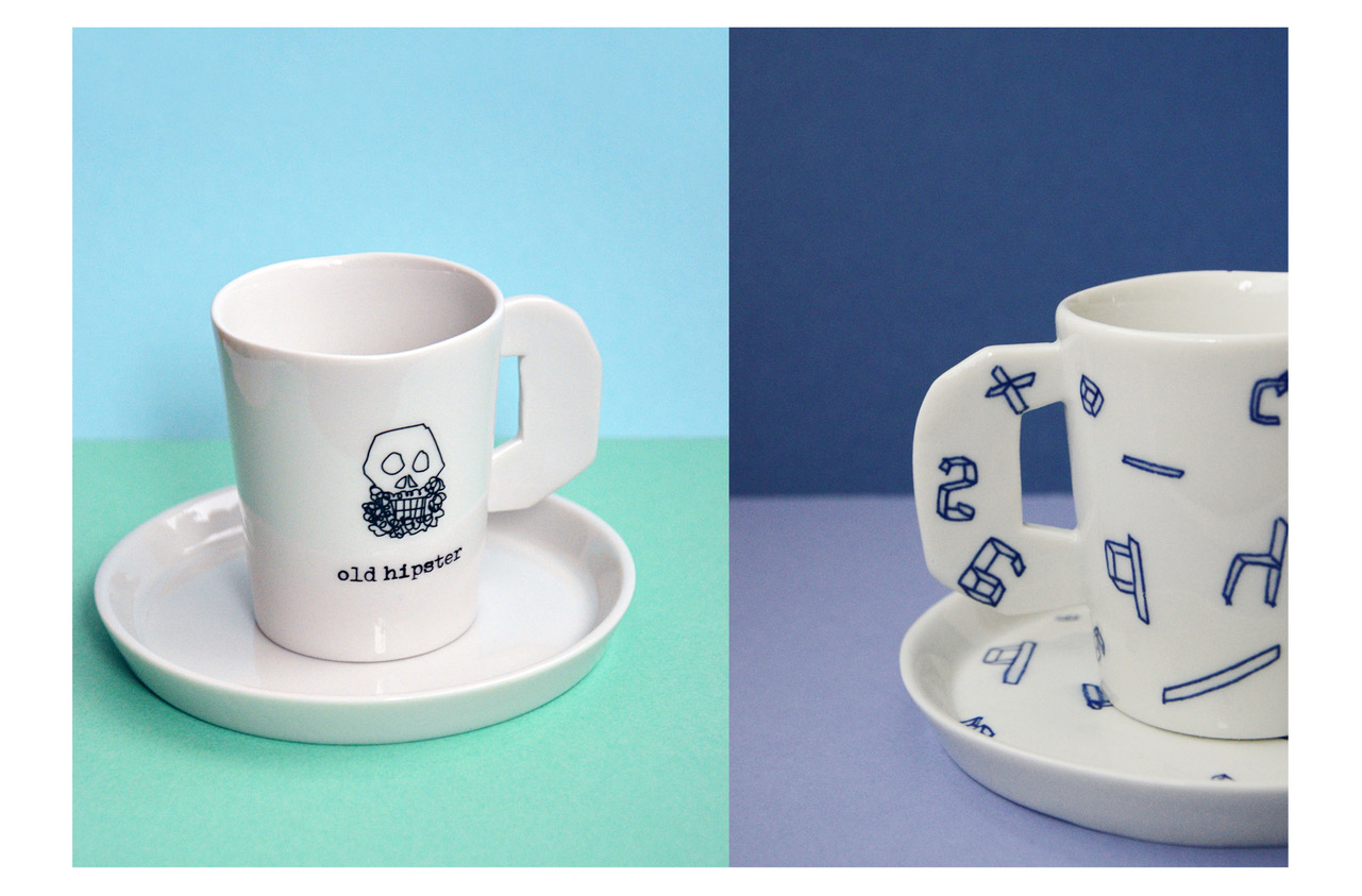 PETR HŮZA Porcelánový Set OLD HIPSTER