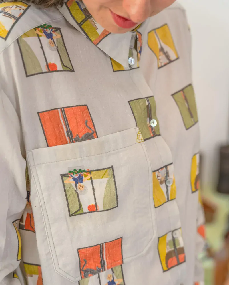 AWACLOTHES Košilové šaty ALINE BLOCK