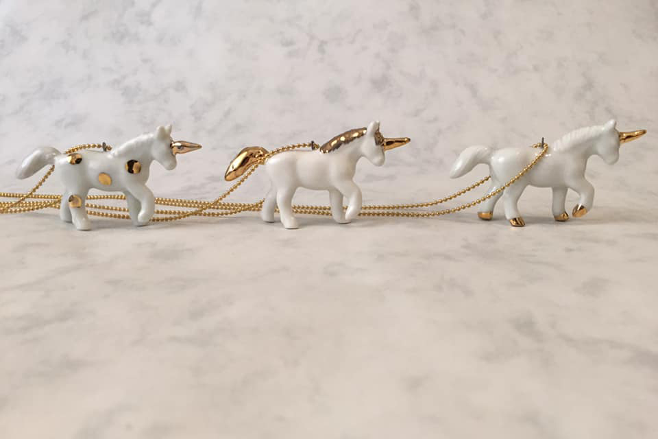 MINKA Náhrdelník Porcelánový Jednorožec