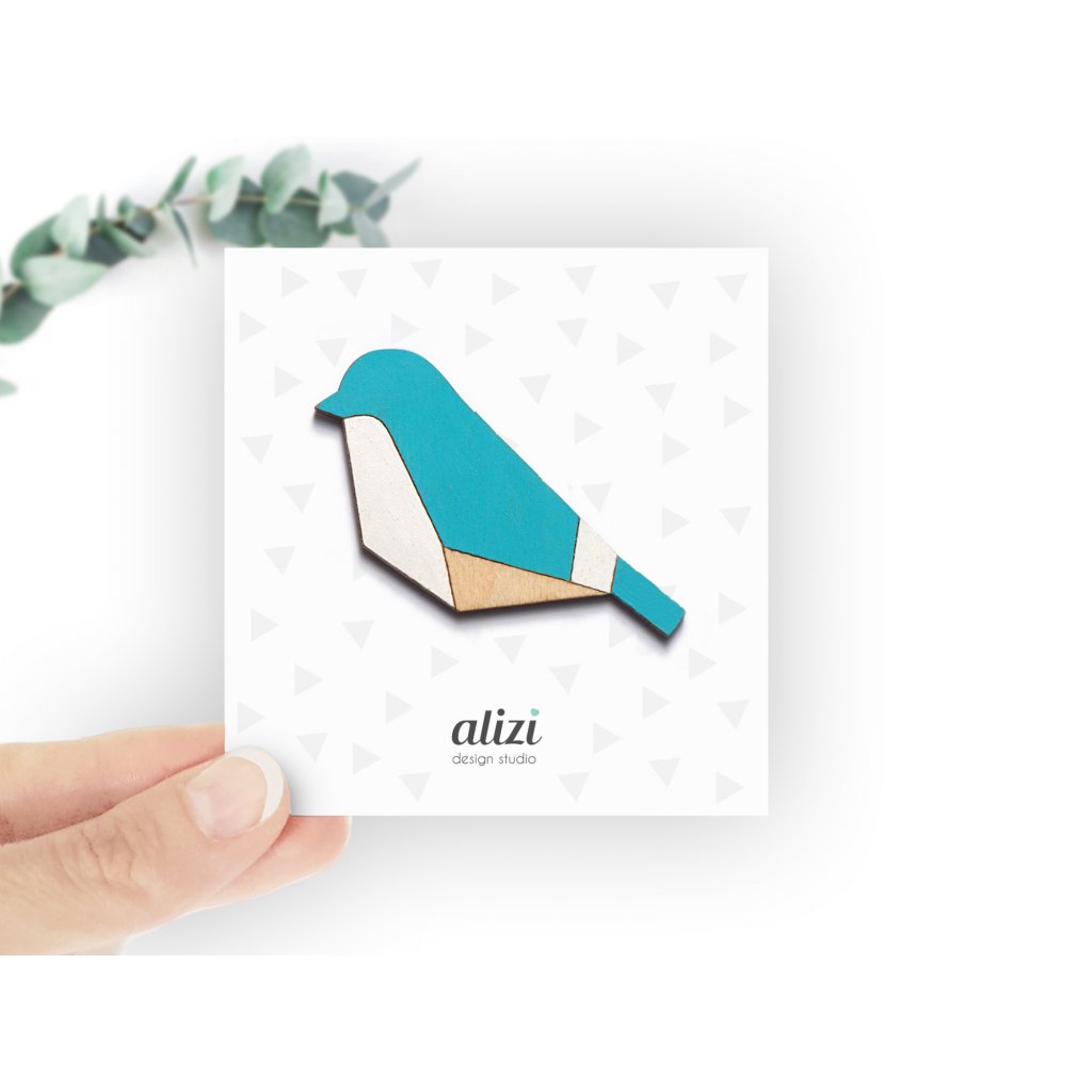 ALIZI.PLAYWOOD Brož Bird Rounded / Geometric