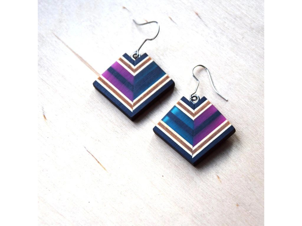 FIFLE Náušnice visací Čtverec