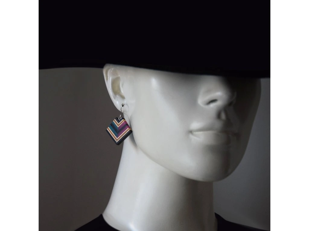 FIFLE Náušnice visací Čtverec