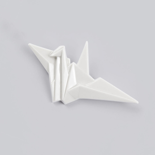 STEHLIK DESIGN Porcelánová brož JEŘÁB bílá