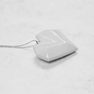 STEHLIK DESIGN Náhrdelník Porcelánové SRDCE ORIGAMI velké