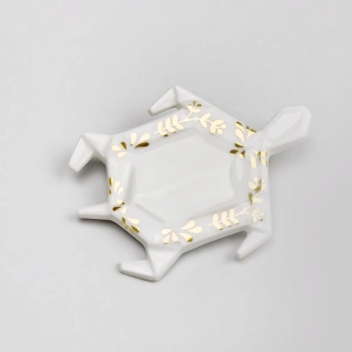 STEHLIK DESIGN Porcelánová brož ŽELVA pozlacená