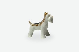 MINKA Porcelánová Brož Pes Knírač