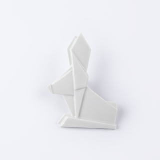 STEHLIK DESIGN Porcelánová brož KRÁLIK bílá
