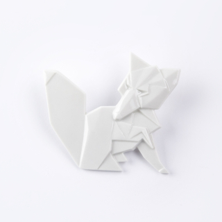 STEHLIK DESIGN Porcelánová brož LIŠKA bílá