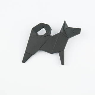 STEHLIK DESIGN Porcelánová brož PES černá