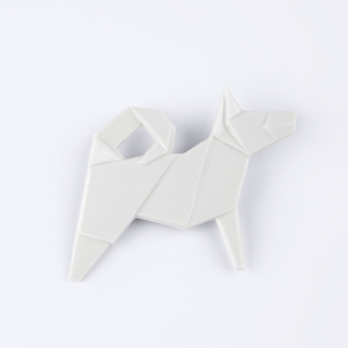 STEHLIK DESIGN Porcelánová brož PES bílá