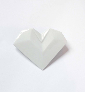 STEHLIK DESIGN Porcelánová brož SRDCE bílá