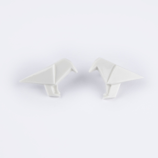STEHLIK DESIGN Porcelánové náušnice VRÁNY bílé